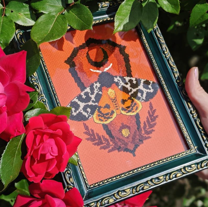 Tiger Moth Moon Crest Printed Pattern