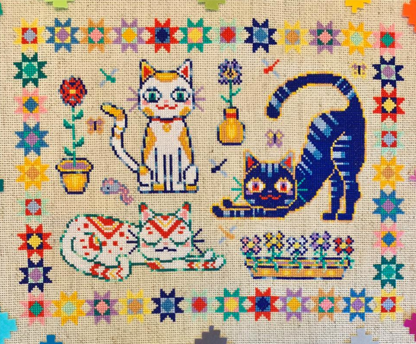 Quilted Cats Printed Pattern