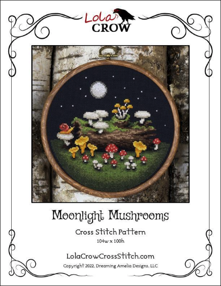 Moonlight Mushrooms Printed Pattern