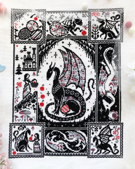 Of Dragons And Apples Printed Pattern