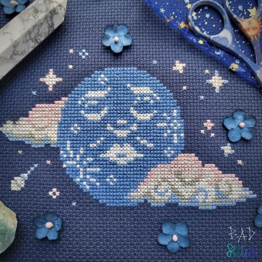 Resting Moon Face Printed Pattern