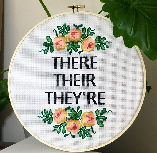 There Go The Grammar Nerds Cross Stitch kit