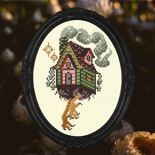 Baba Yaga Hut Hut Printed Pattern