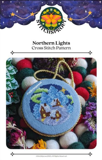 Northern Lights / Aurora Borealis Christmas Ornament Printed Pattern