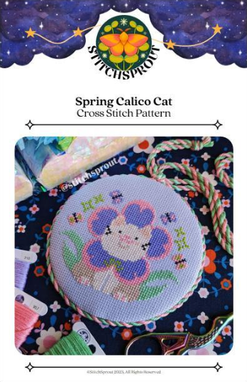 Spring Calico Cat Printed Pattern