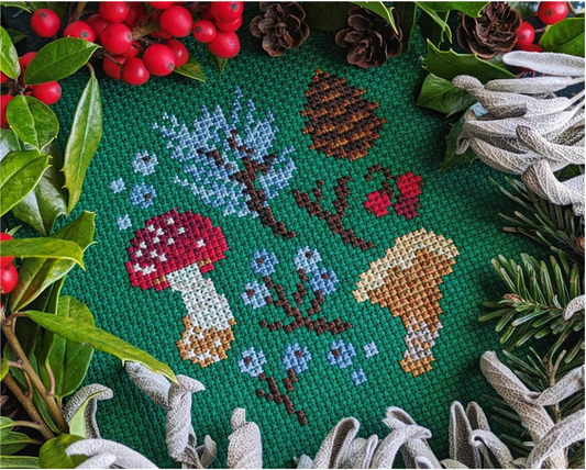 Winter Forage Sampler Cross Stitch Pattern